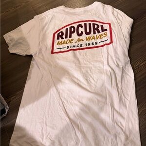 Rip Curl White Tee with Red and Yellow Graphic
